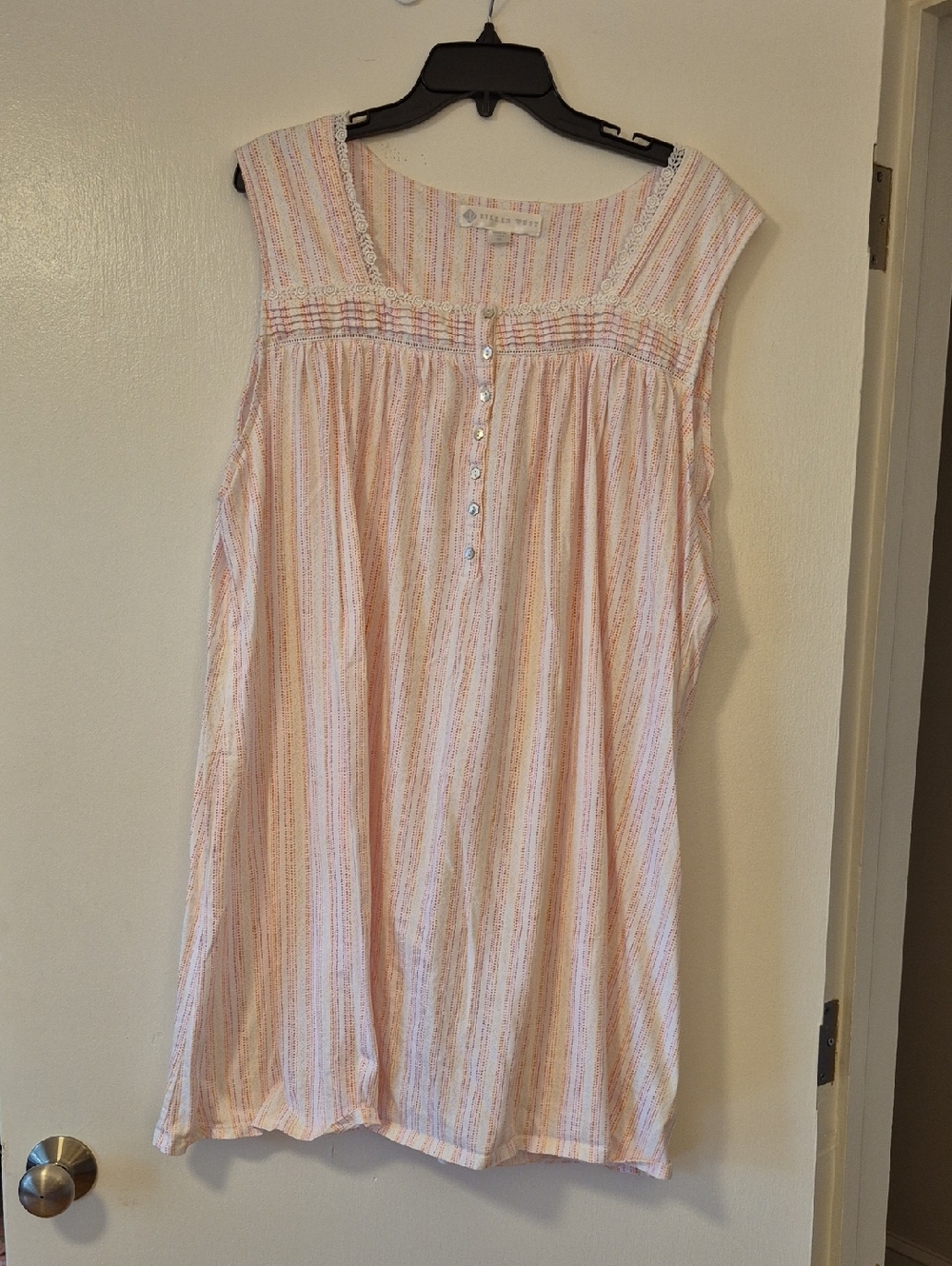 Eileen West Sleeveless Striped Summer Nightgown – Size 3X